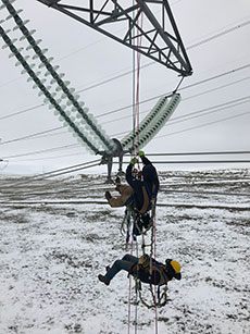 linemen training industrial rope rescue